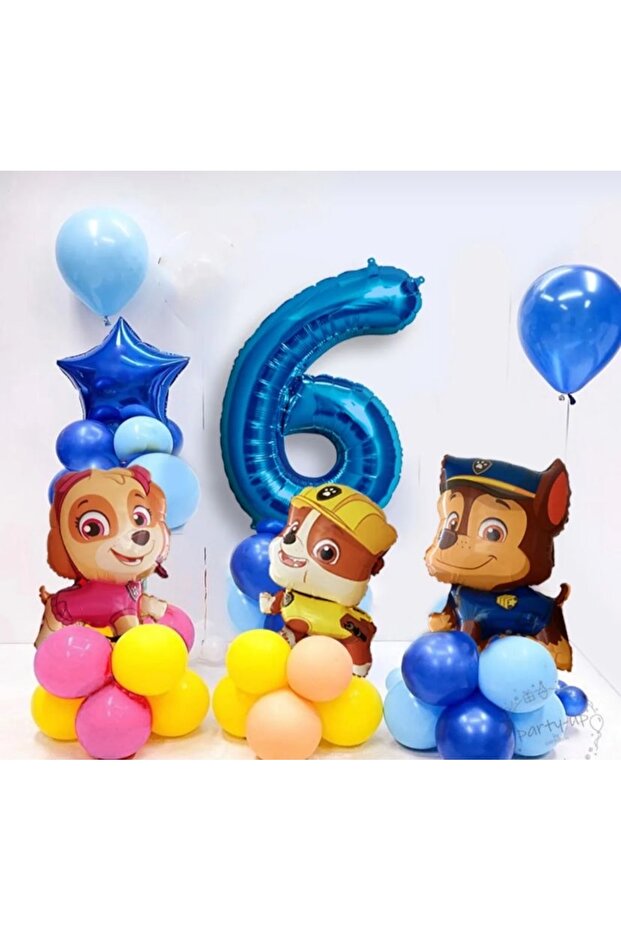 6 years paw patrol foil balloon set 100 cm