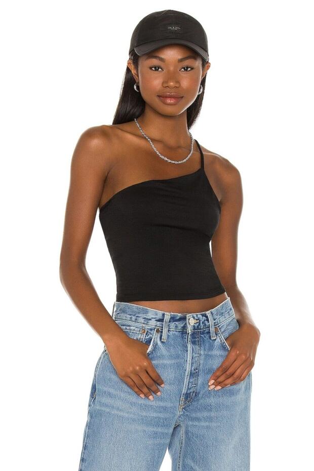 Women's String Strap Silk Jersey Crop Top
