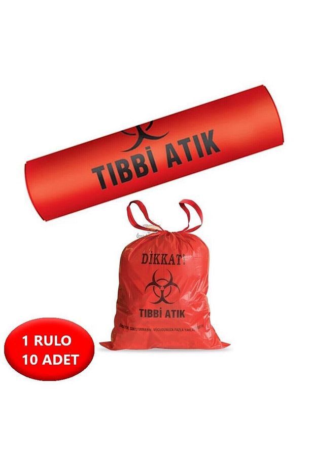 Tıbbi Atık Çöp Poşeti Battal Boy 100 Micron 600 gr (1 RULO-10 ADET) - 1