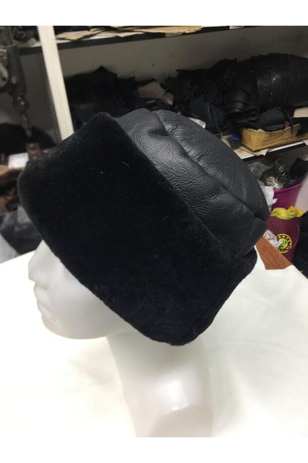 Genuine Lambskin and Leather Bucket Heart Börk Hat
