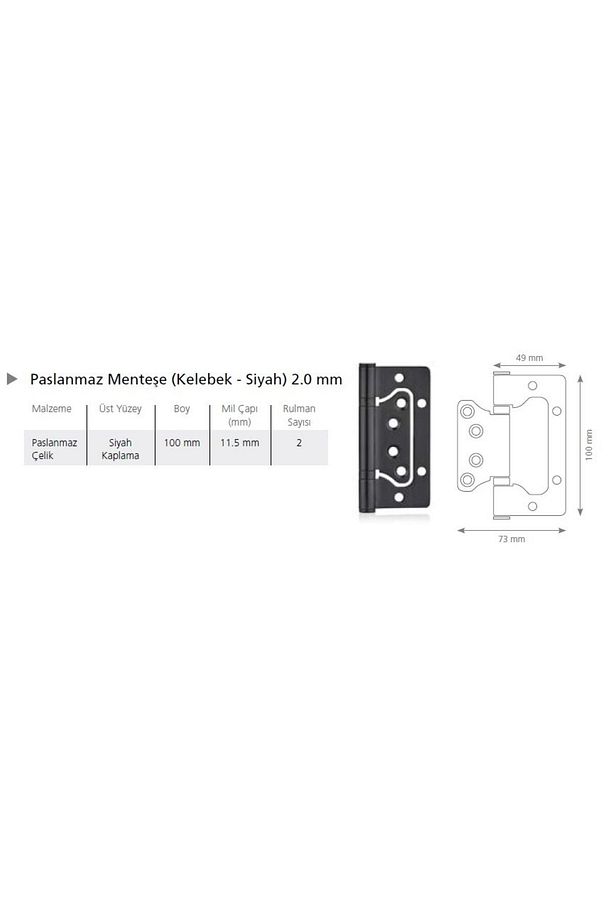 KAPI METENŞESİ ÇELİK MENTEŞE YÖNSÜZ 12cm 4.AD - 3
