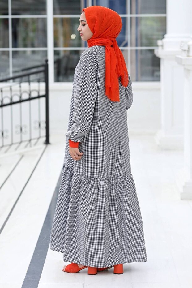 Tesettür Elbise | Devin | Mavi - Ems - 3