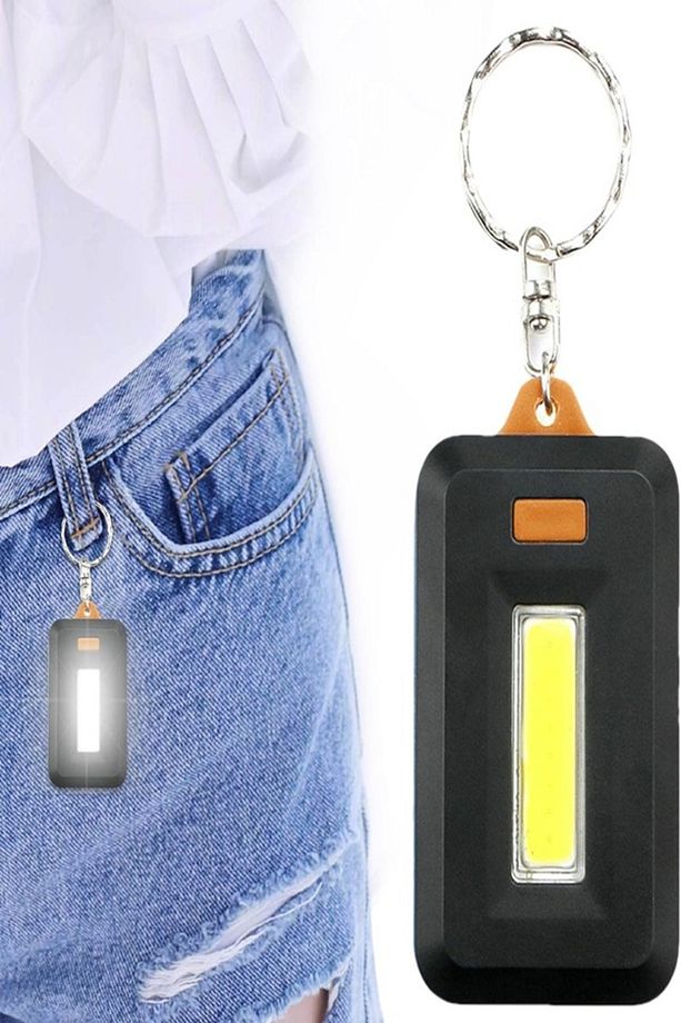 Taşınabilir Pilli Fener Cob Led Seyahat Feneri Cep Boyutlu Anahtarlıklı - 3