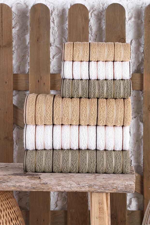 Gold 6-Piece Antibacterial Bath Towel Set