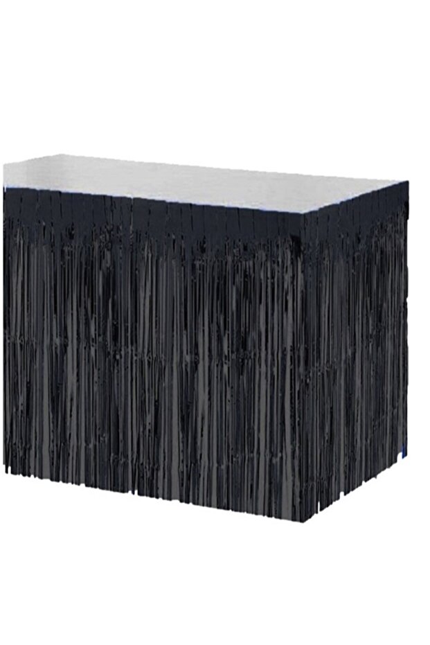 Tasseled Table Skirt Boxed Black Color 270x75 Cm