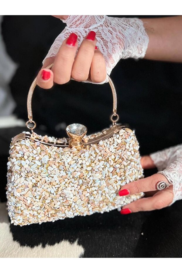 Evening Dress Natural Stone Bag Reversible