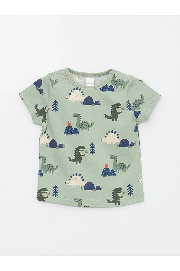 LCW ECO Bisiklet Yaka Kısa Kollu Baskılı Erkek Bebek Şortlu Pijama Takımı - 2