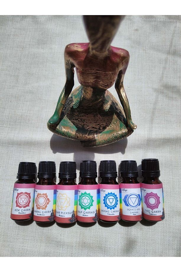 7 Çakra Aromaterapi Saf Esansiyel Uçucu Yağ Meditasyon Buhurdanlık Yağı Difüzör Esansı 10ml 7 adet - 3