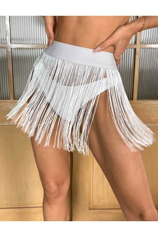 Pareo skirt with tassel detail
