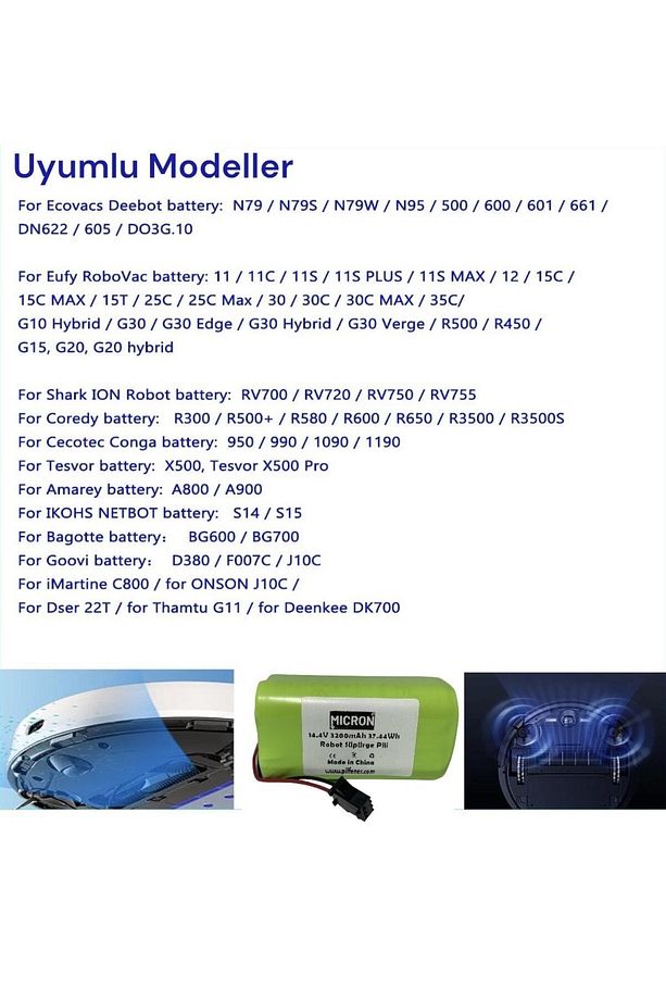 14.4 V 3200 Mah Eufy Robovac 11 11s 11s Max 15c 15c Max 15t 12 30 35c Ecovacs Deebot N79 N79s Dn622 - 7