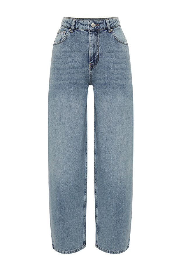 Mavi Düşük Bel Loose Baggy %100 Pamuk Non-Stretch Jeans TWOSS24JE00038 - 7