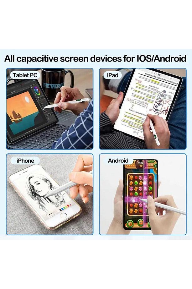 Dijital Göstergeli Universal Kapasitif Stylus Windows Android Ios Tablet Uyumlu Dokunmatik Kalem - 6