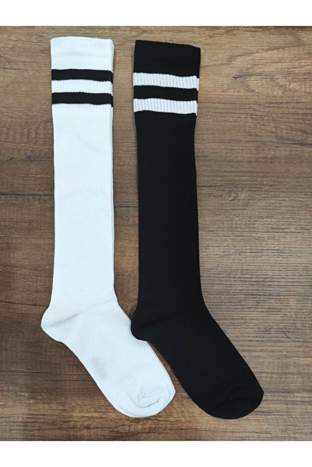 Women's 2 Pairs Below Knee Stylish Quality Cotton Socks