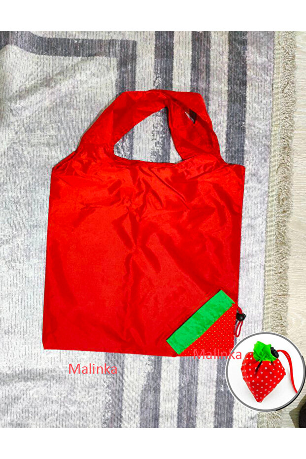 New Domestic Red Strawberry Foldable Market Shopping Bag 58x38 cm