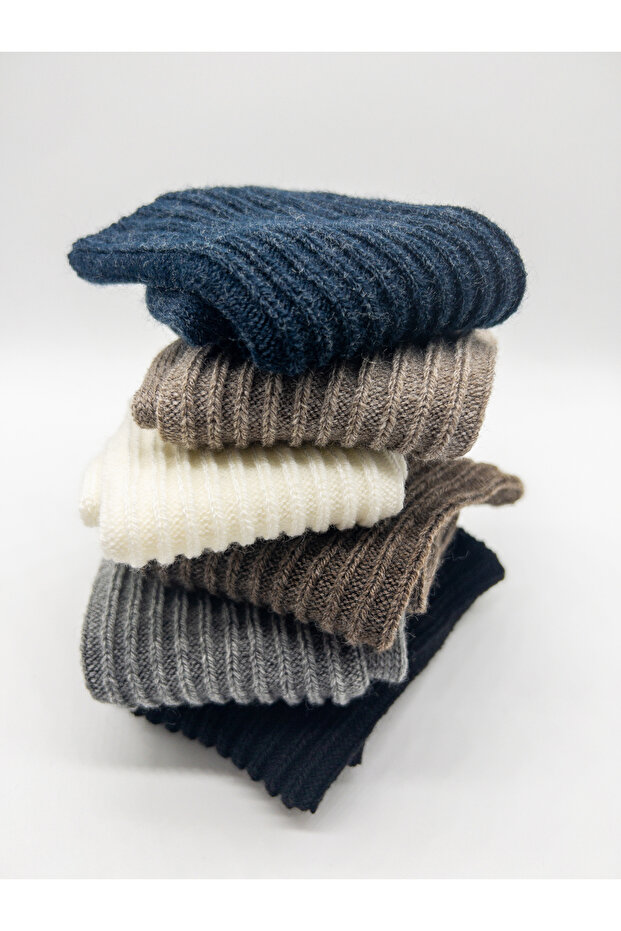 6 Çift Kışlık Kadın Yünlü Hafif Ve Yumuşak Uyku Çorabı Soft Touch - 1