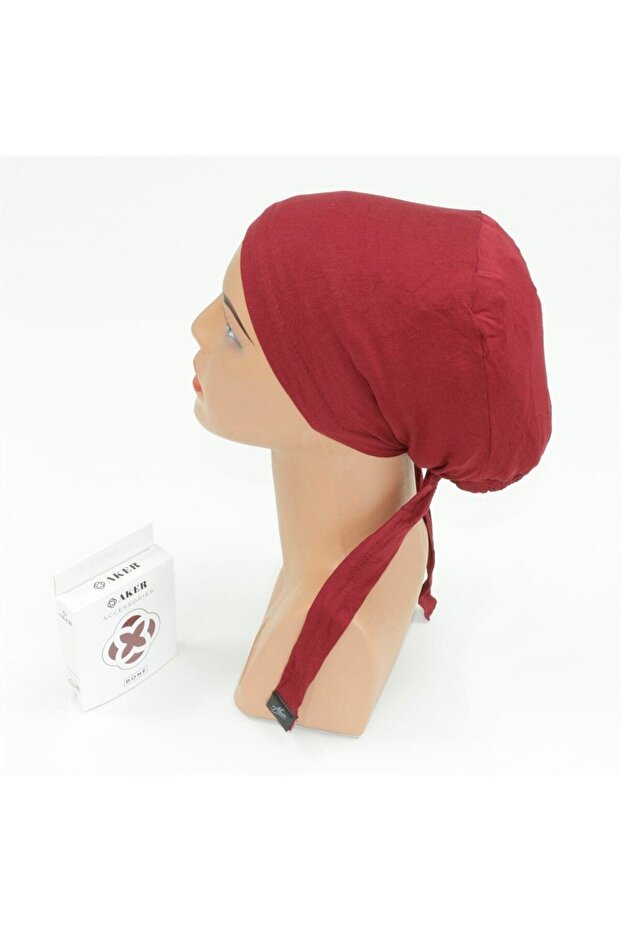 Dikişli Penye Bone - Bordo - 1