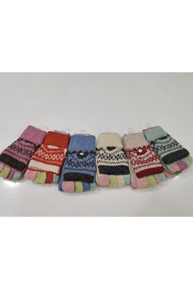 Kapaklı Yün Eldiven 6 Lı - 1