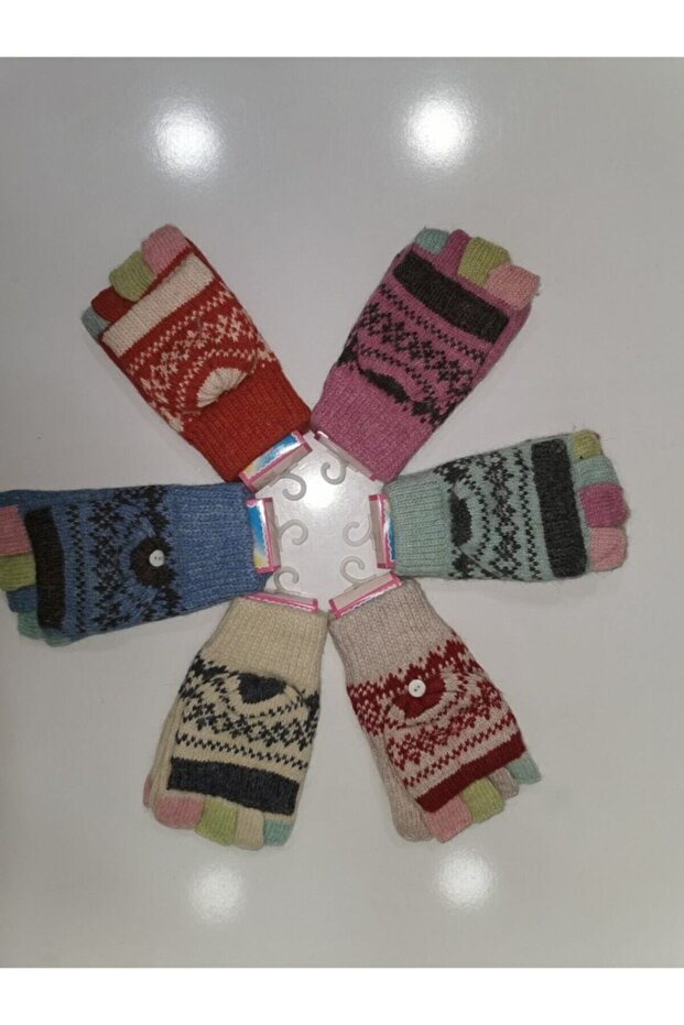 Kapaklı Yün Eldiven 6 Lı - 4