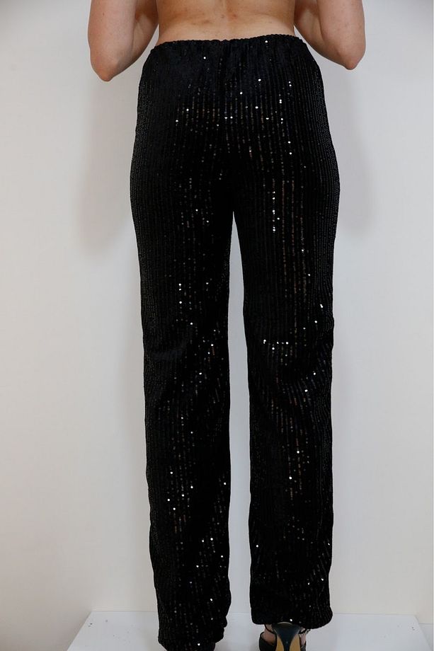 PUL İŞLEMELİ BOL PAÇA PANTOLON - 3
