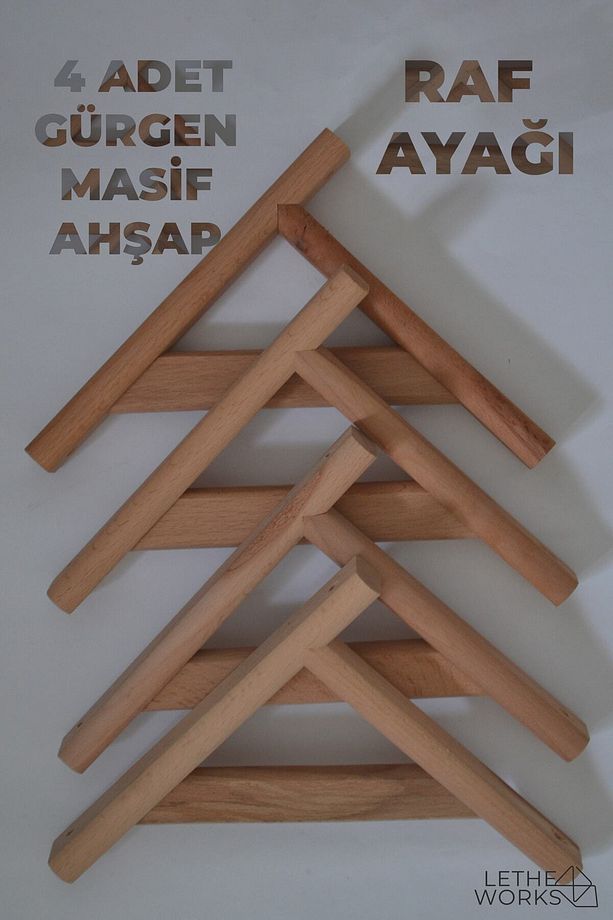 Raf Ayağı, Gürgen Ahşap (4 ADET) (NATURAL) - 1