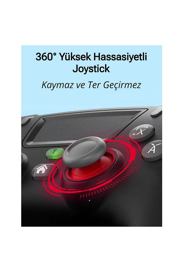 Kablosuz Oyun Konsolu Gamepad Bluetooth Joystick Android Tv Switch İos Ps4 Ps3 Pc Uyumlu Titreşimli - 4