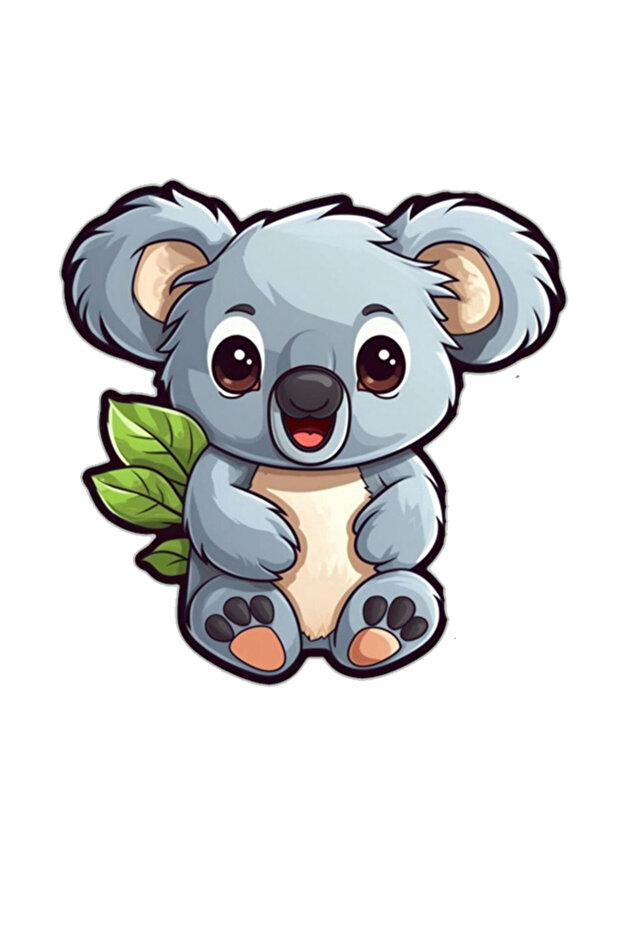 Cute Koala Car, Motorcycle, Helmet, Laptop, Glass Sticker 13x11 Cm