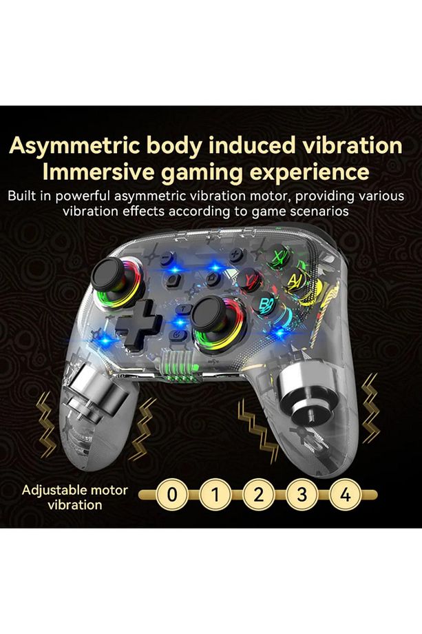 Rgb Kablosuz Şeffaf Gaming Ps4/Ps3/Pc/Switch/İos Uyumlu Gaming Kol Wirelles Controller Saydam - 3