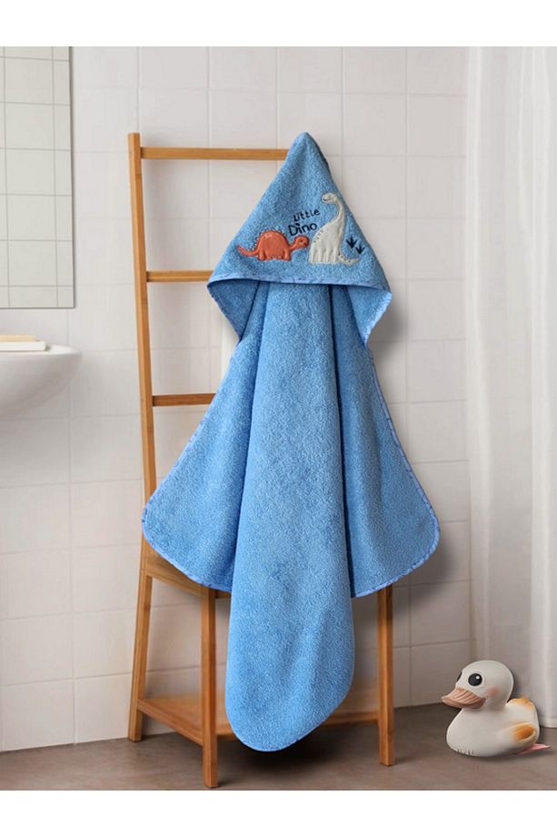 Outlet Ürün Pamuklu Yumuşacık Erkek Bebek Banyo Havlusu 80x80 Cm Outlet Ürün /dinozor - 1