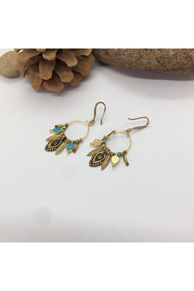 Handmade Ethnic Authentic Nails Clip Gold Ring Hippie Earrings
