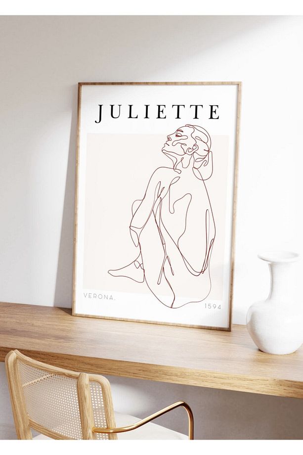 Juliette One Line Drawing Çerçevesiz Poster - 1