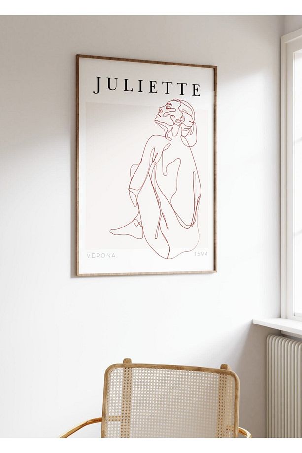 Juliette One Line Drawing Çerçevesiz Poster - 3