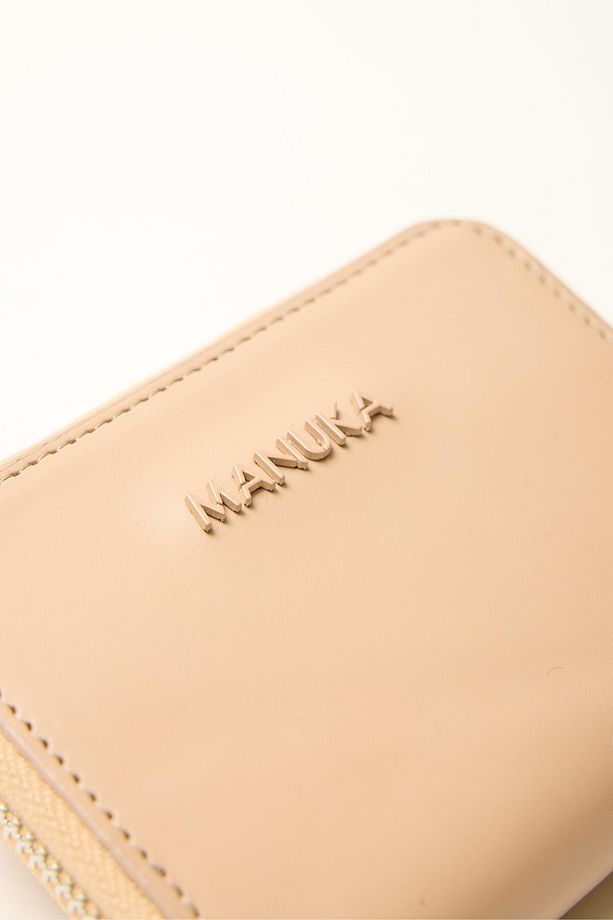 LOGOLU MİNİ CÜZDAN SÜTLÜ KAHVE - 4