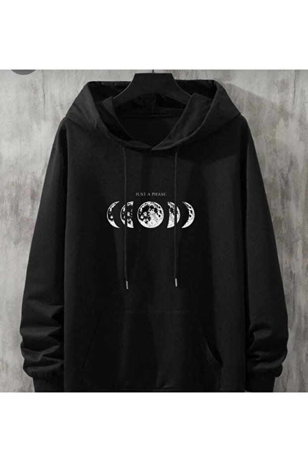 HOODED SWITSHIRT MOON PRINTED