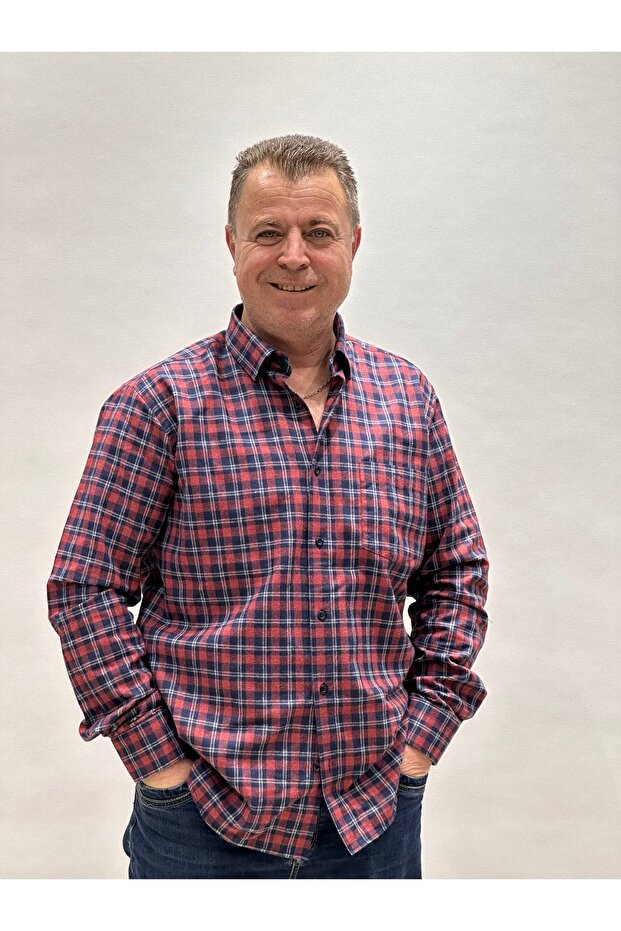 Erkek Tek Cep Kışlık Kaşmir Gömlek - 1