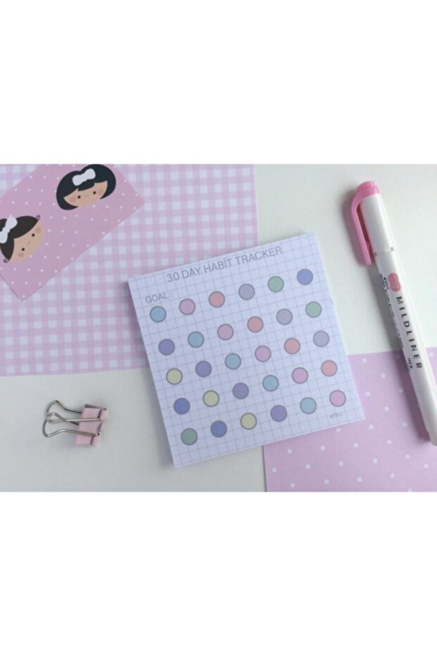 10x10 Cm Habit Tracker Notluk Notepad/defter - 1