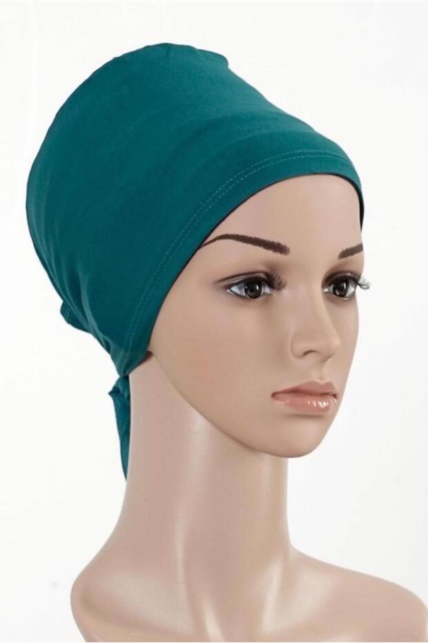 Petrol Green Hijab Tied Combed Cotton Bonnet
