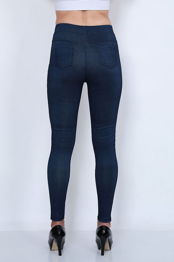 ÇELİK ÖRME KOT GÖRÜNÜMLÜ PANTOLON TAYT - 2