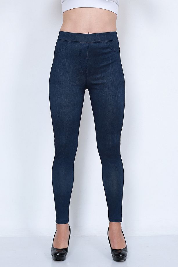 ÇELİK ÖRME KOT GÖRÜNÜMLÜ PANTOLON TAYT - 3