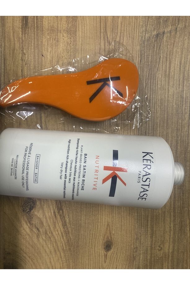 Nutritive Bain Satin Riche Cok Kuru Saclar Icin Nemlendirici Sampan 1000ml Lansman Tarak Hediye - 2