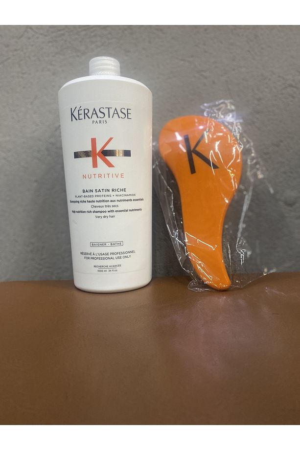 Nutritive Bain Satin Riche Cok Kuru Saclar Icin Nemlendirici Sampan 1000ml Lansman Tarak Hediye - 1