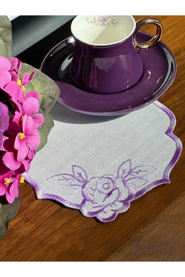Set of 2 Rose Patterned Cocktail Napkins| Presentation Napkin| Coffee Side Napkin| Coaster