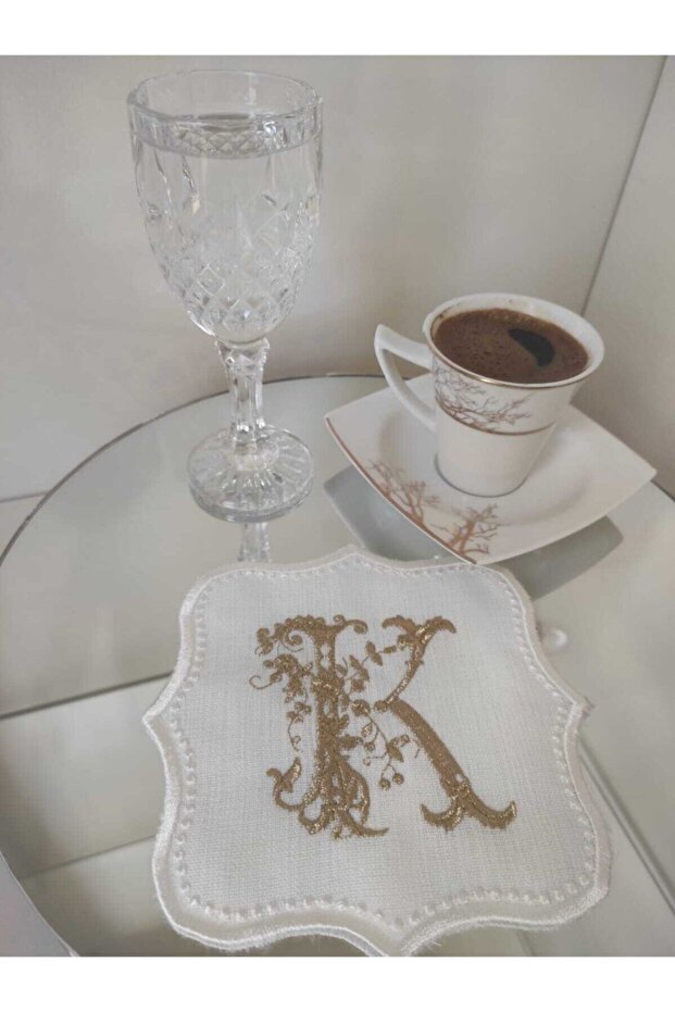 Letter Cocktail Napkin Gold "k" Letter Single