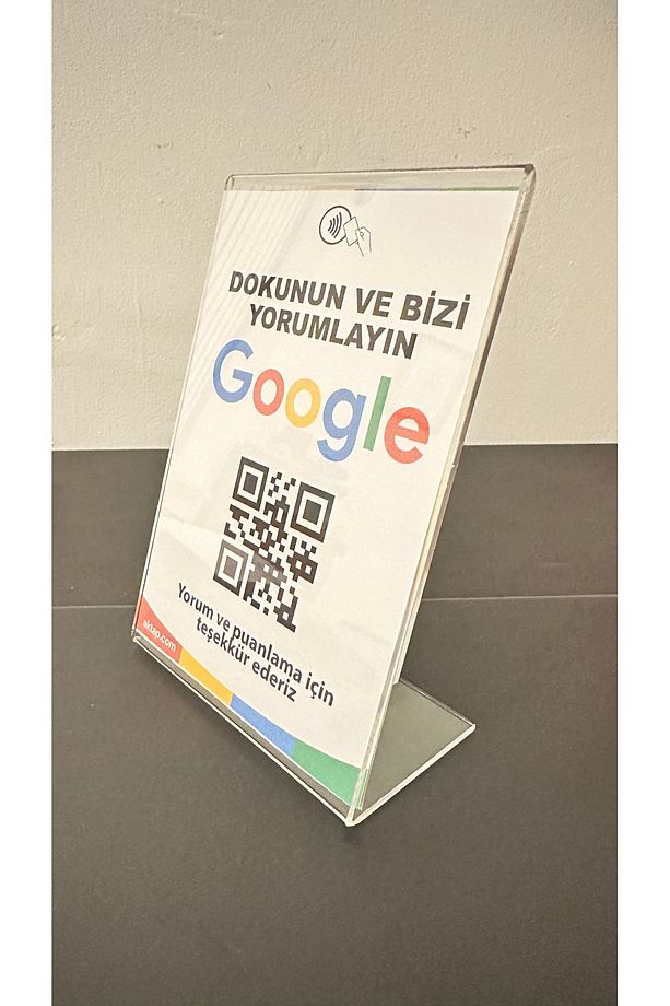 Nfc ve Qr Google yorum standı. masa üstü google yorum kartı. - 8