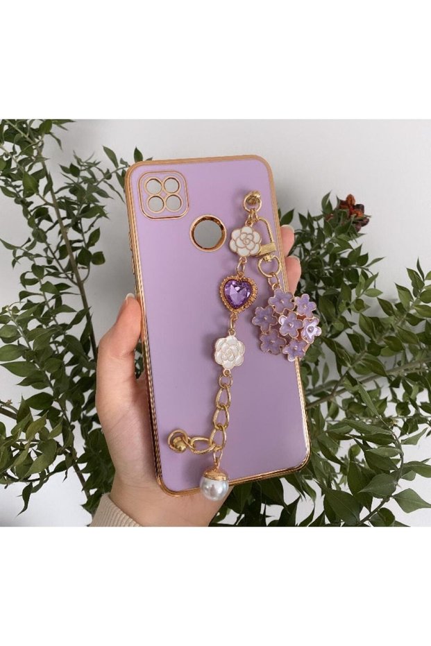 Xiaomi Redmi 9C - Redmi 10A Compatible Floral Stone Pearl Handheld Laser Cut Case