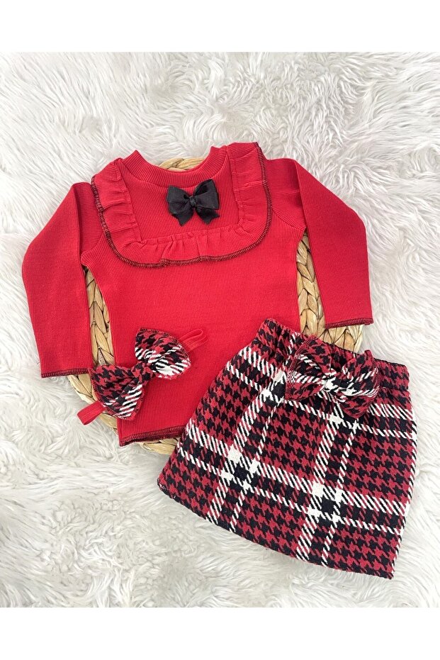 GIRL'S BOW TIE SCRATCH SKIRT BADI BANDANA SET