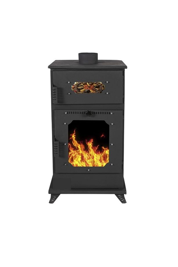 Pelet ve Odun Sobası MS-K003 Modeli Şömineli - Fırınlı - 1