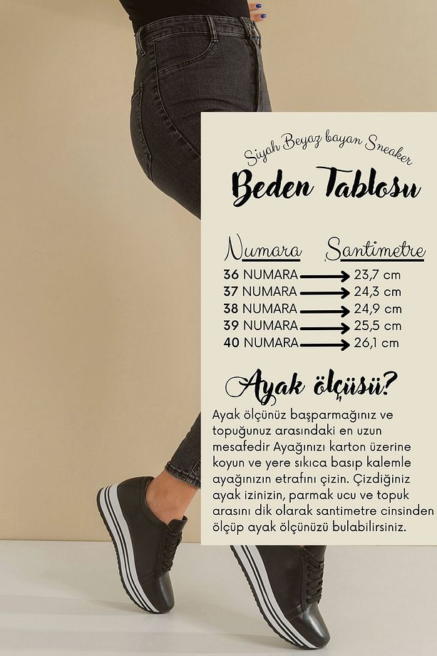 Siyah Hakiki Deri Kadın Sneaker Yüksek Taban Sneaker Ayakkabı Kadın Sneaker Platform Spor Ayakkabı - 8