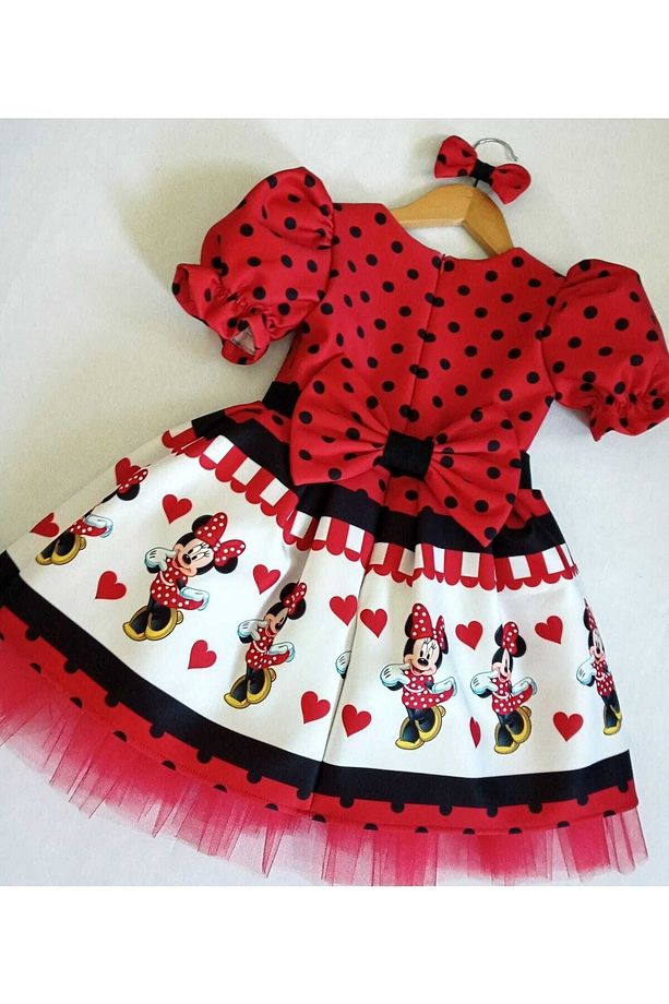 Eylul Elif Butik Minnie Mouse Desenli Kız Çocuk Elbise - 2