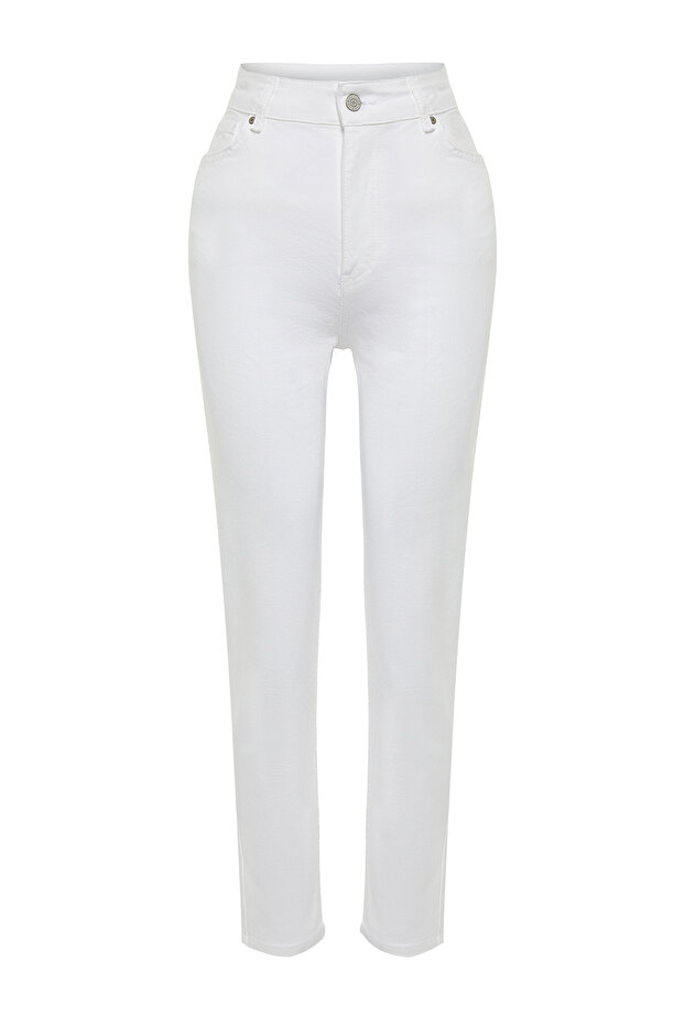 Bílý vysoký pas Mom Jeans Twoss24Je00122 - 13