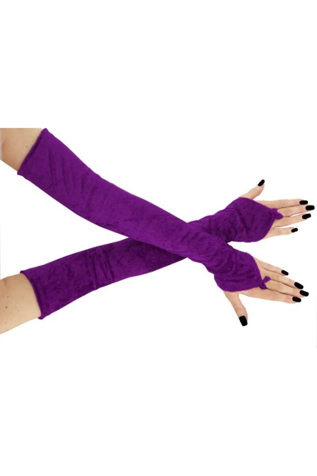 Lina velvet bridal sleeves long purple